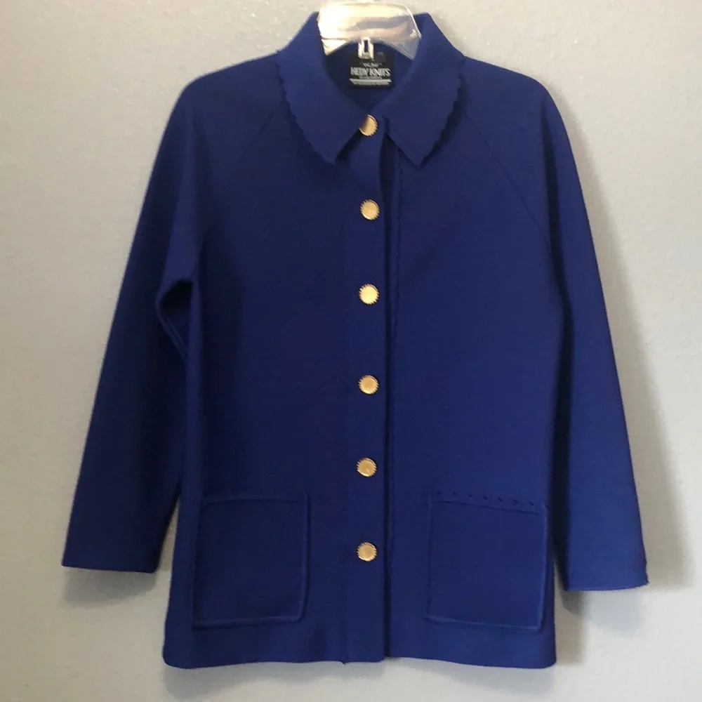 Vintage Hedy Knits jacket Women's s Small blue button front sweater grandma EUC - Picture 13 of 13